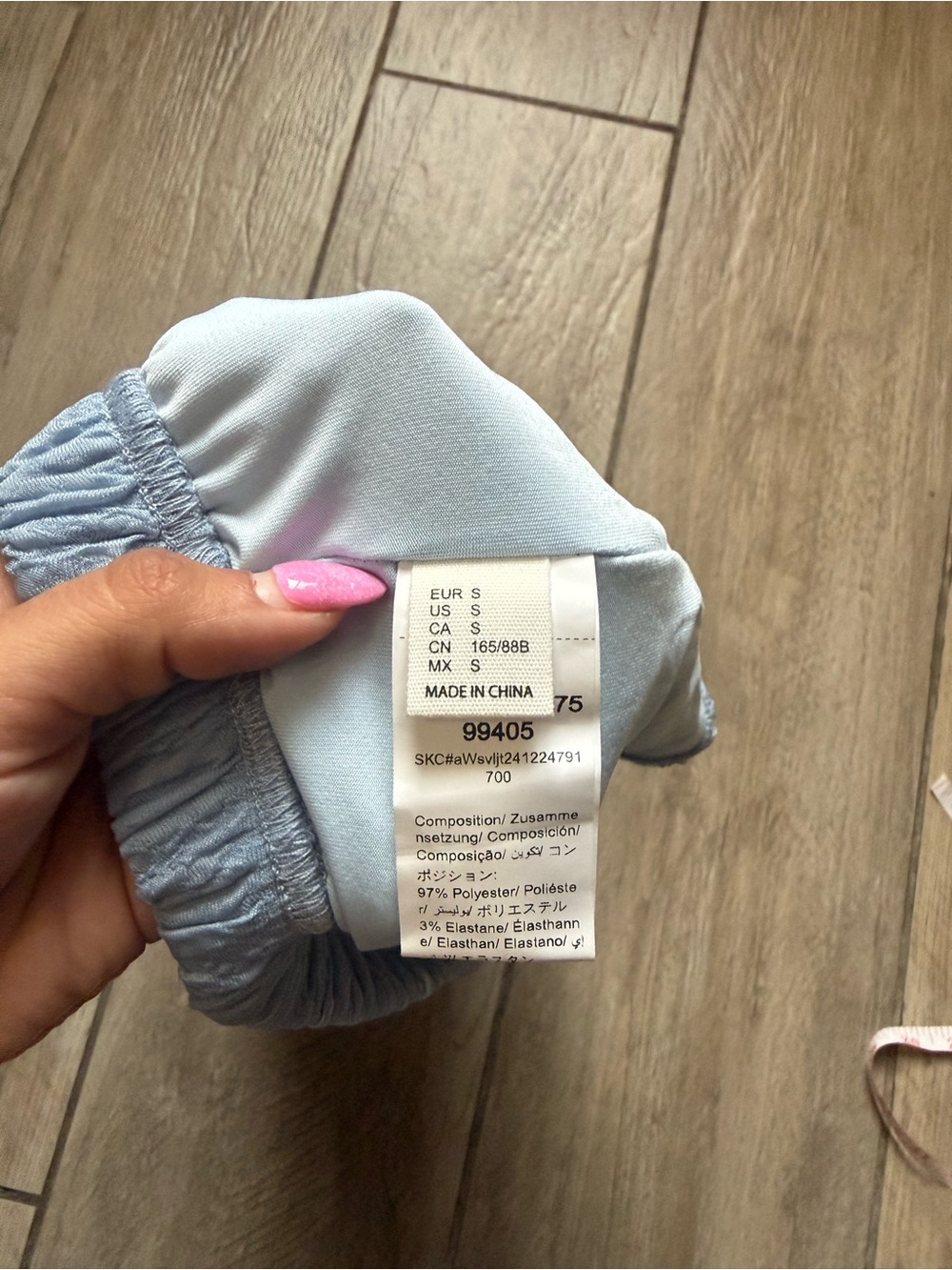 Textured Light Blue Ruffle Lounge Shorts - Picture 5 of 5